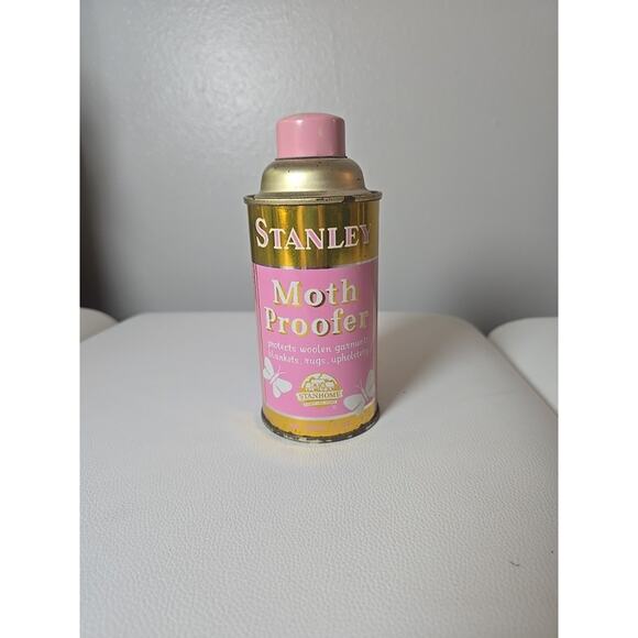 Vintage Stanley Moth Proofer Full Sprays 12 oz Vintage Pink Can Nostalgia - Picture 2 of 2